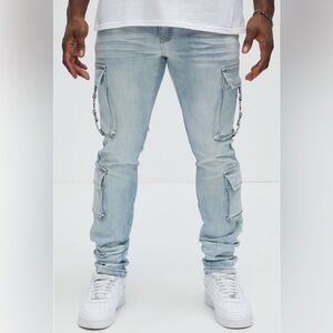 cargo stacked skinny jeans never worn